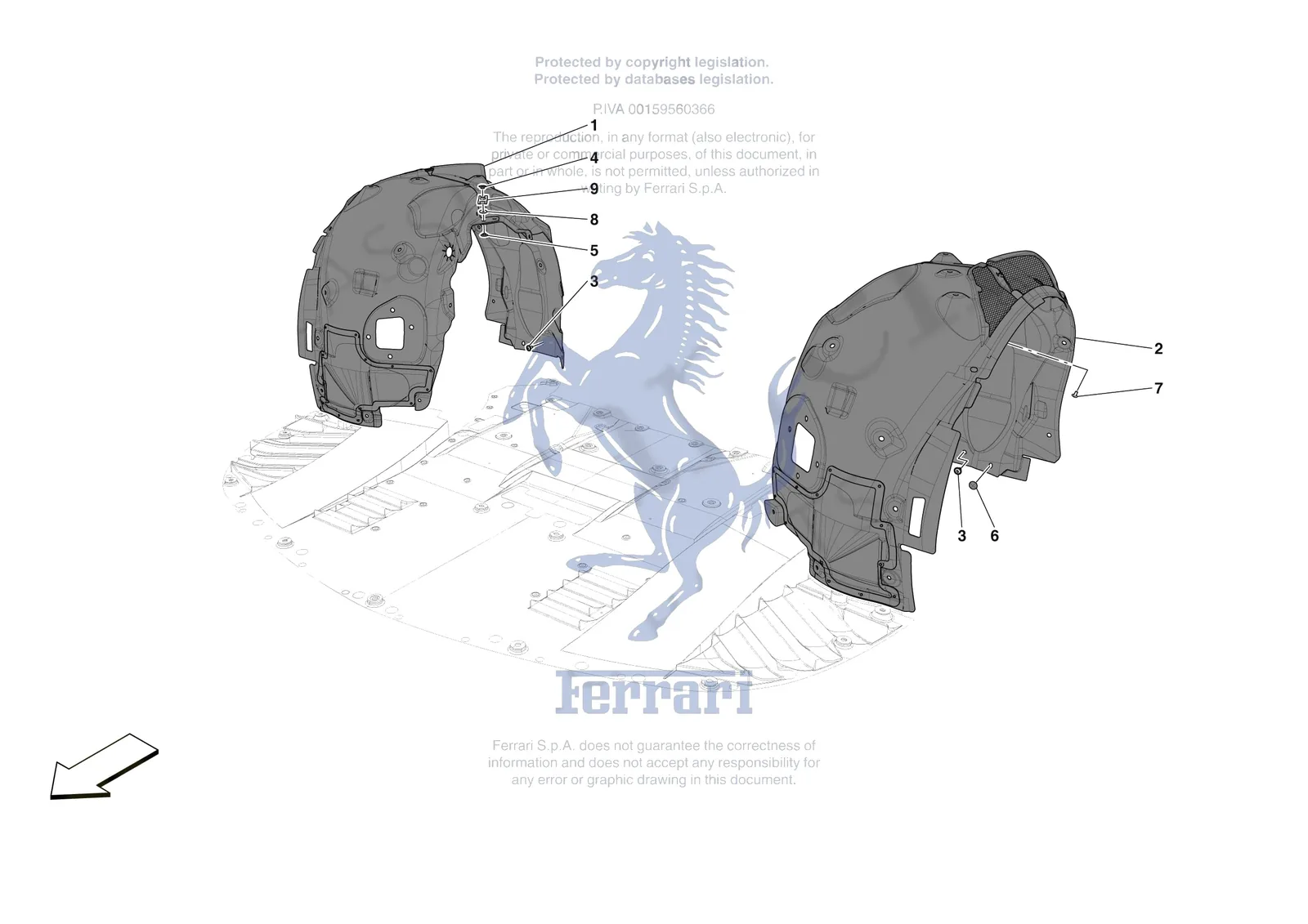Ferrari SF90 XX Spider [VEHICLE TRIM] - E.17 - FRONT WHEELHOUSE exploded diagram