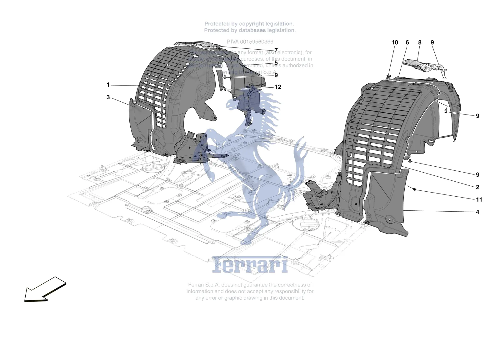 Ferrari SF90 XX Spider [VEHICLE TRIM] - E.18 - REAR WHEELHOUSE exploded diagram
