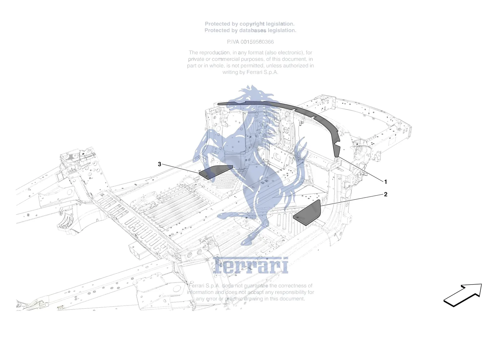 Ferrari SF90 XX Spider [VEHICLE TRIM] - E.19 - INTERNAL CABIN INSULATION exploded diagram