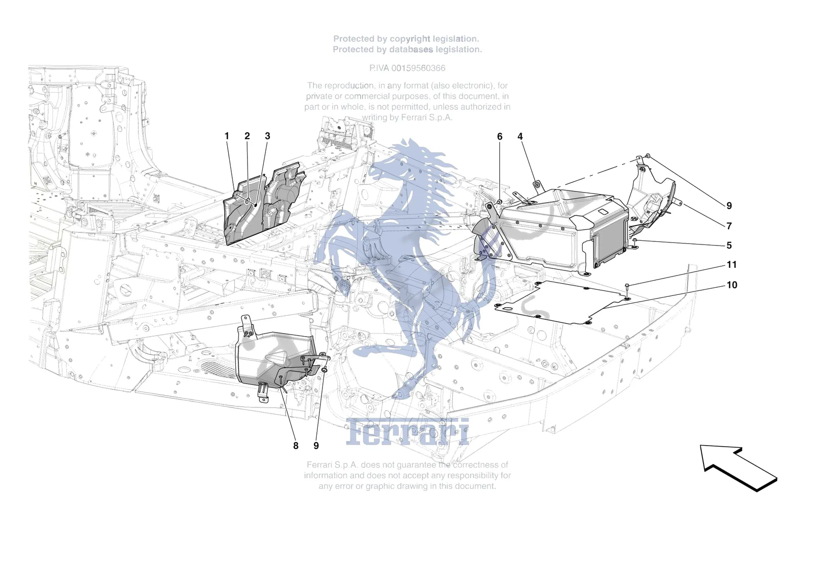 Ferrari SF90 XX Spider [VEHICLE TRIM] - E.20 - ENGINE COMPARTMENT INSULATION exploded diagram