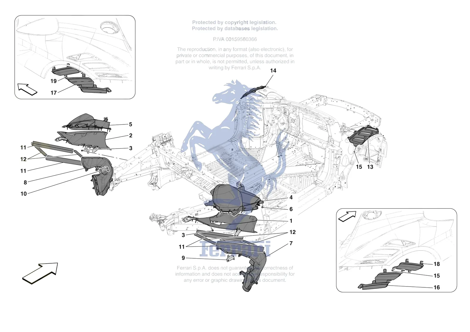 Ferrari SF90 XX Spider [VEHICLE TRIM] - E.23 - LATERAL AIR INTAKES exploded diagram