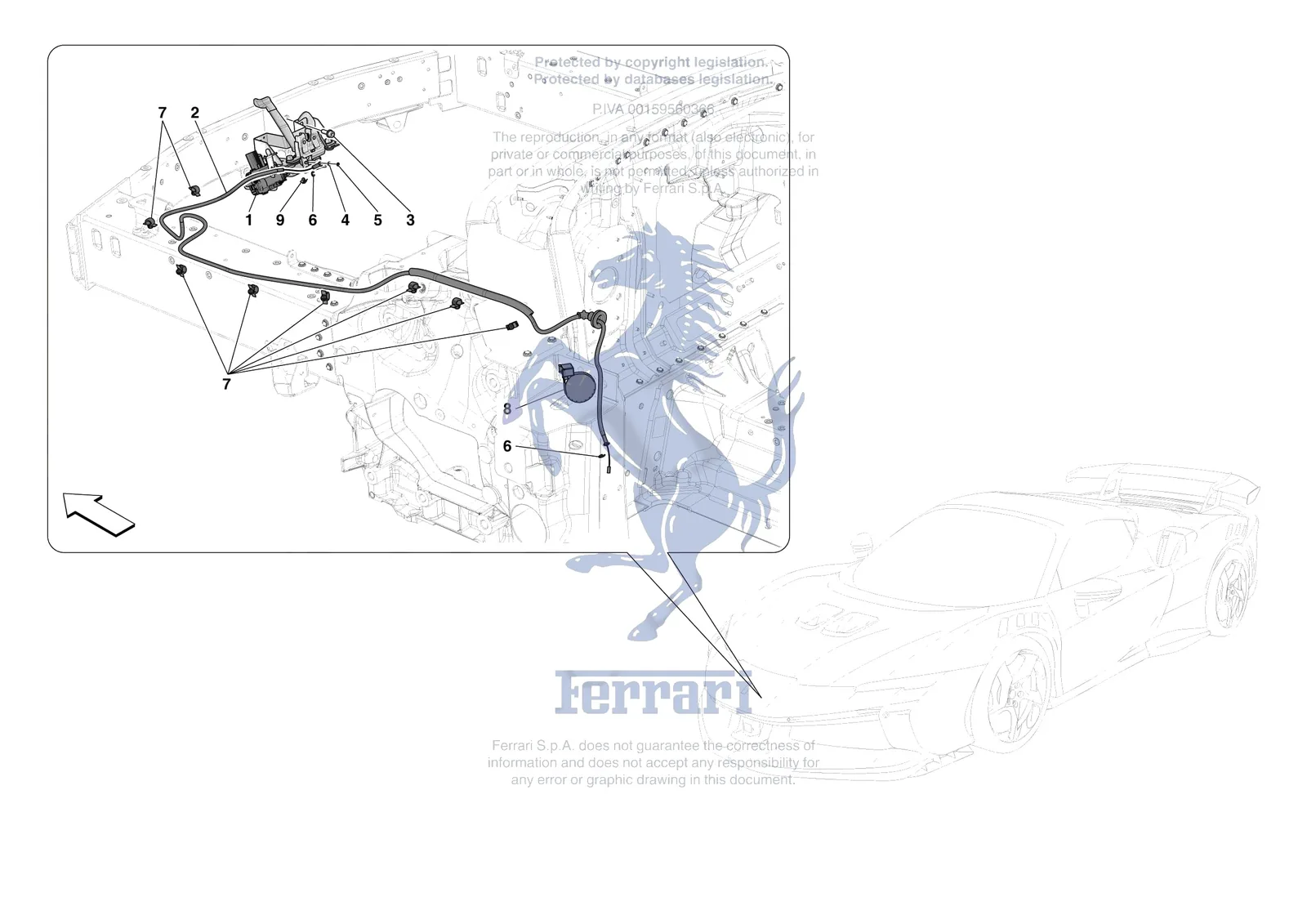 Ferrari SF90 XX Spider [VEHICLE TRIM] - E.34 - FRONT LID LOCK exploded diagram