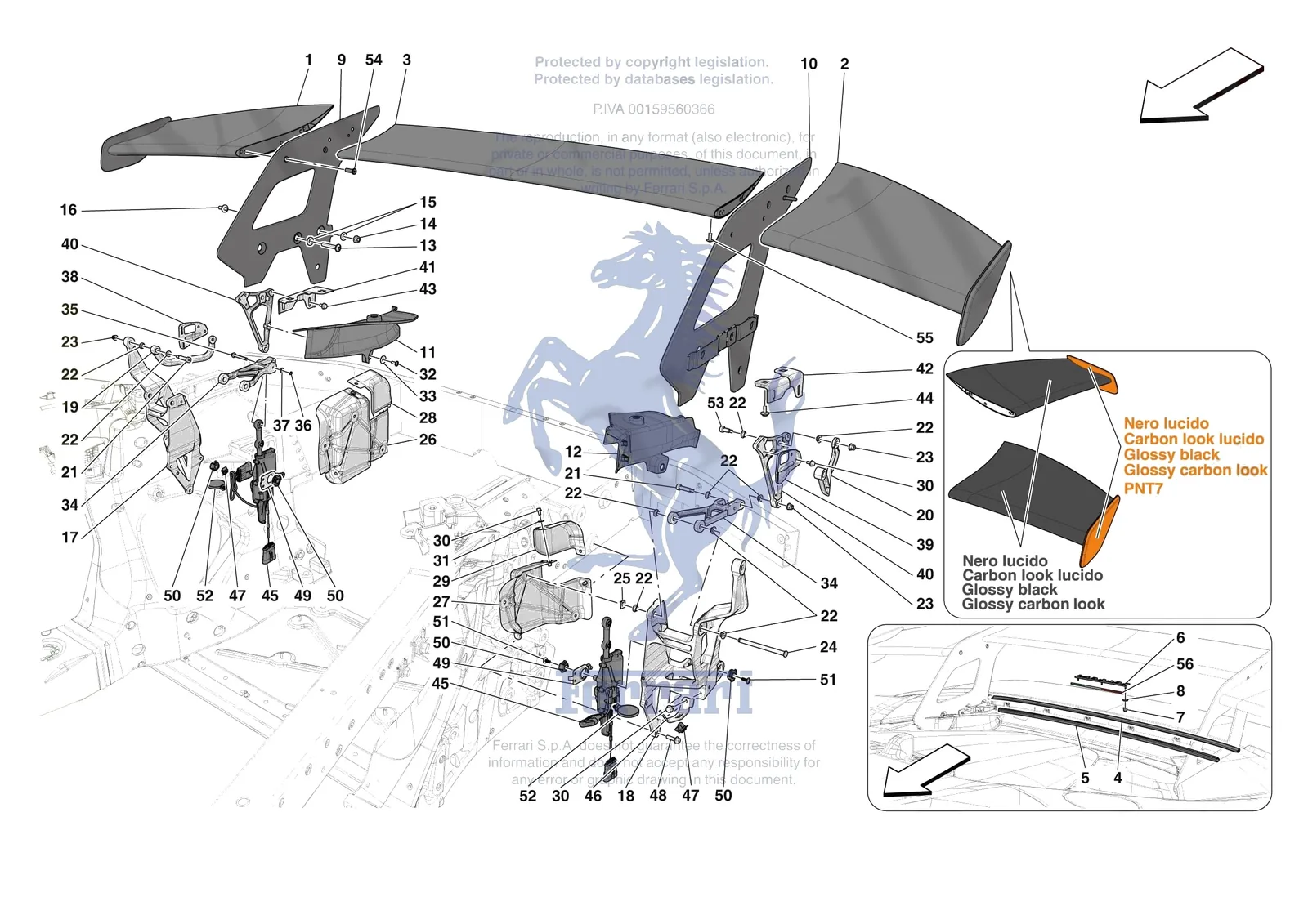 Ferrari SF90 XX Spider [VEHICLE TRIM] - E.42 - REAR ACTIVE AERO exploded diagram