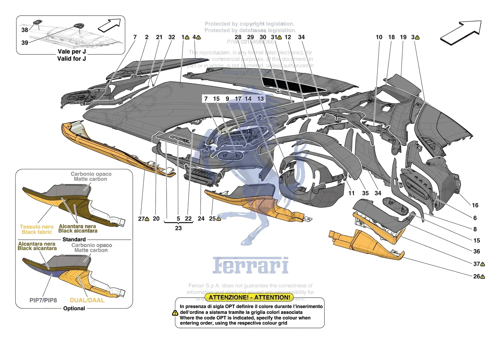 Ferrari SF90 XX Spider [VEHICLE TRIM] - E.47.04 - DASHBOARD - TRIM -Applicable for RHD- exploded diagram