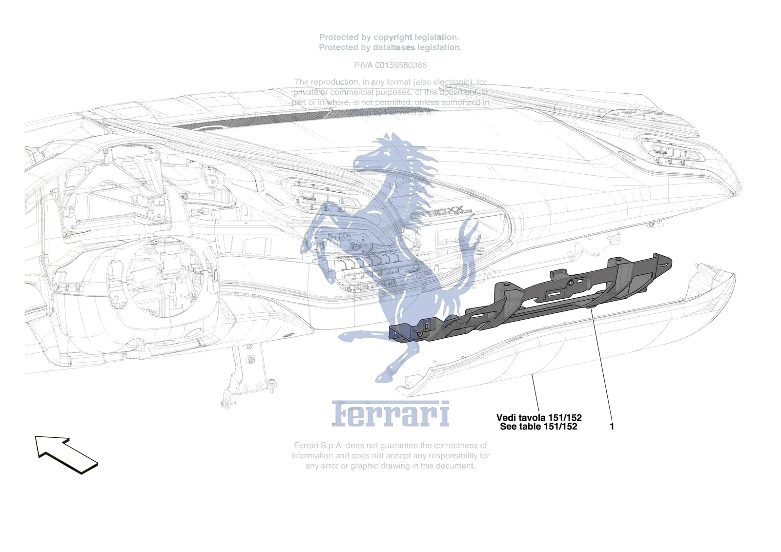 Ferrari SF90 XX Spider [VEHICLE TRIM] - E.47.07 - DASHBOARD - GLOVE COMPARTMENT exploded diagram
