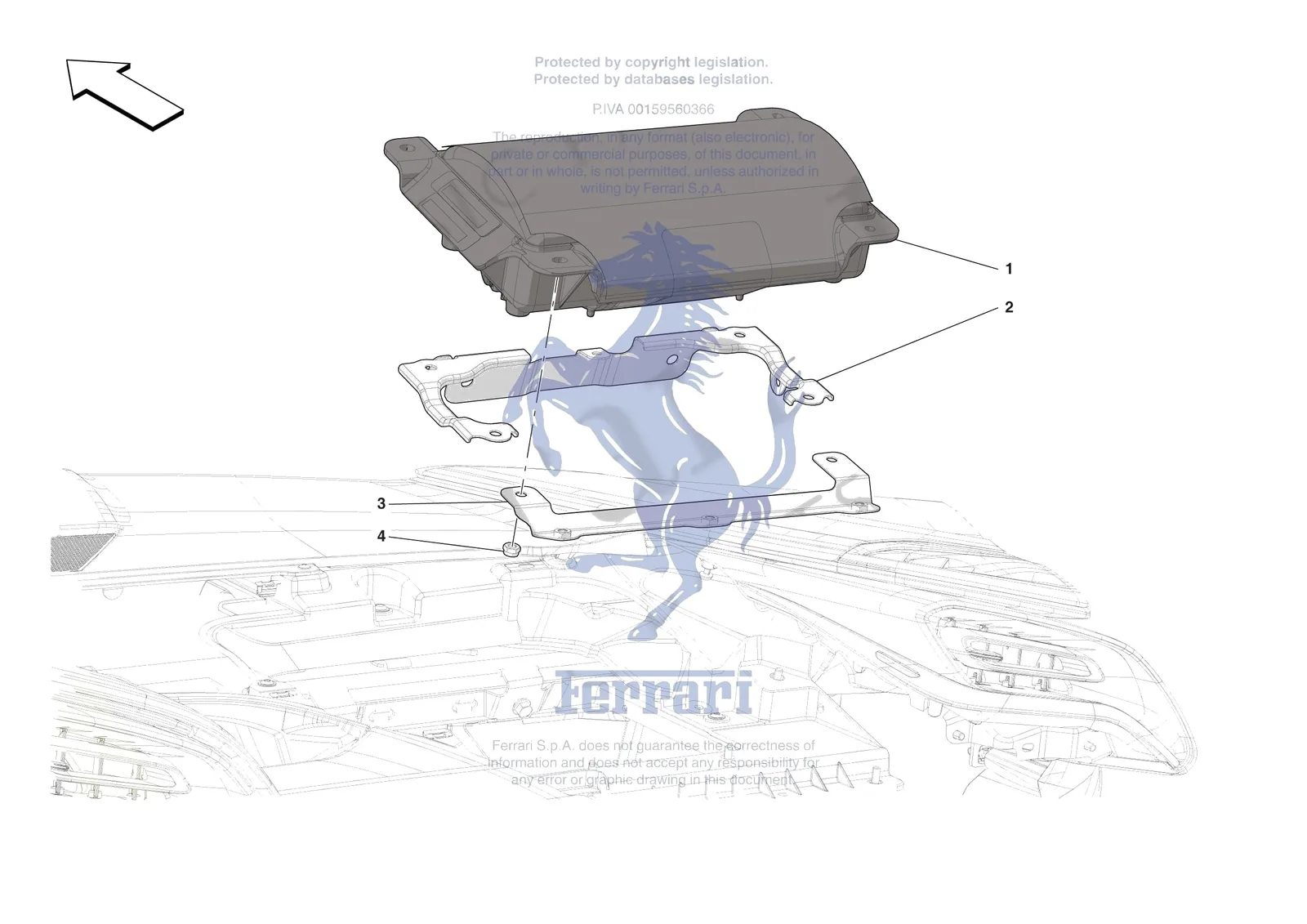 Ferrari SF90 XX Spider [VEHICLE TRIM] - E.47.08 - DASHBOARD - PASSENGER AIRBAG exploded diagram