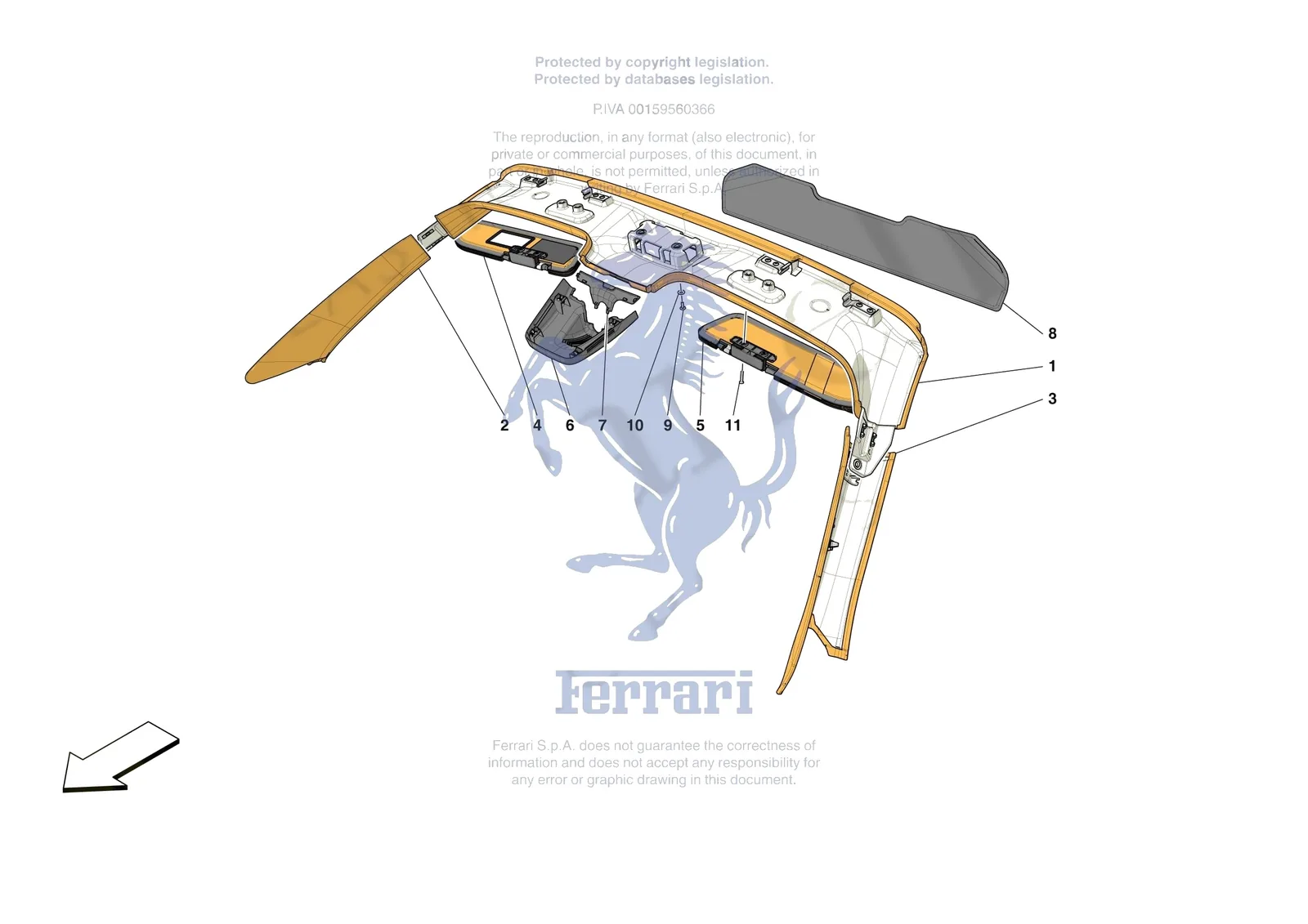 Ferrari SF90 XX Spider [VEHICLE TRIM] - E.49 - INNER TRIM (ABOVE BELTLINE) exploded diagram