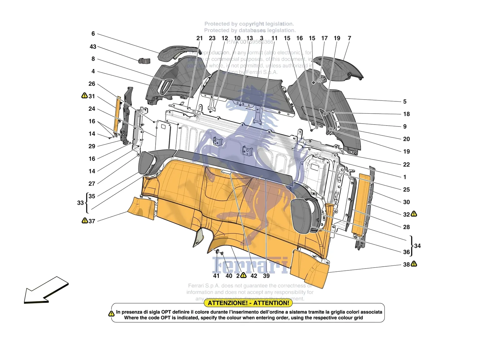 Ferrari SF90 XX Spider [VEHICLE TRIM] - E.50 - OTHER INTERIOR TRIM ELEMENTS exploded diagram