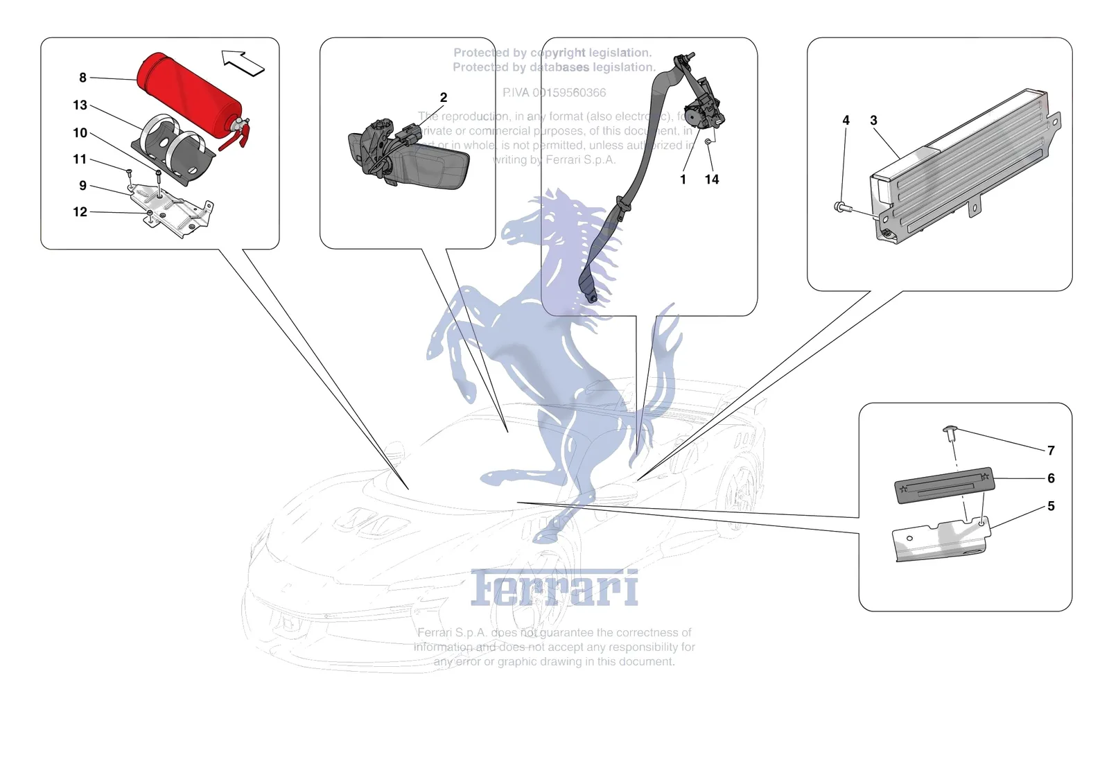 Ferrari SF90 XX Spider [VEHICLE TRIM] - E.53 - OTHER INTERIOR TRIM ACCESSORIES exploded diagram