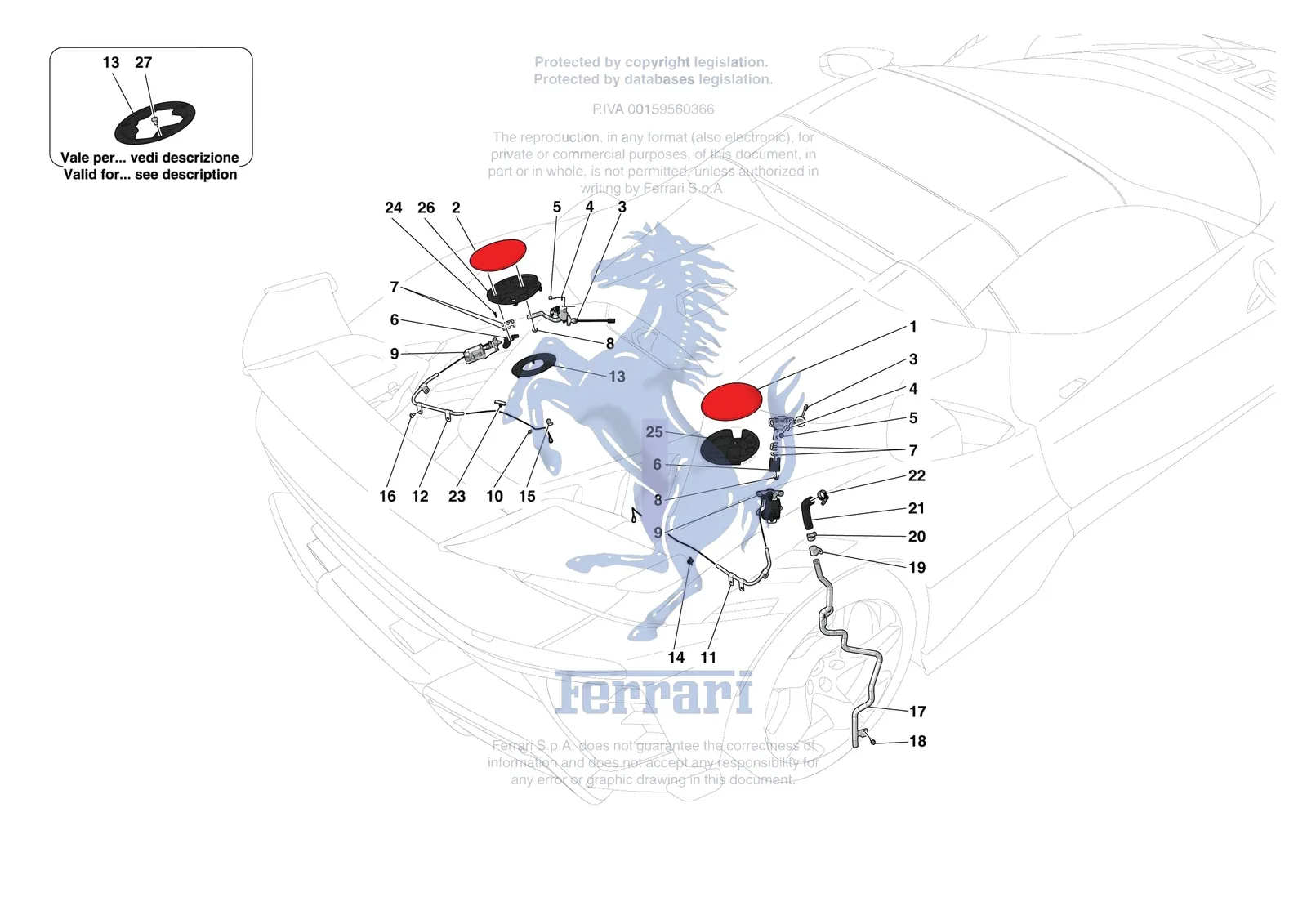 Ferrari SF90 XX Spider [VEHICLE TRIM] - E.56 - FUEL FILLER SEAT exploded diagram