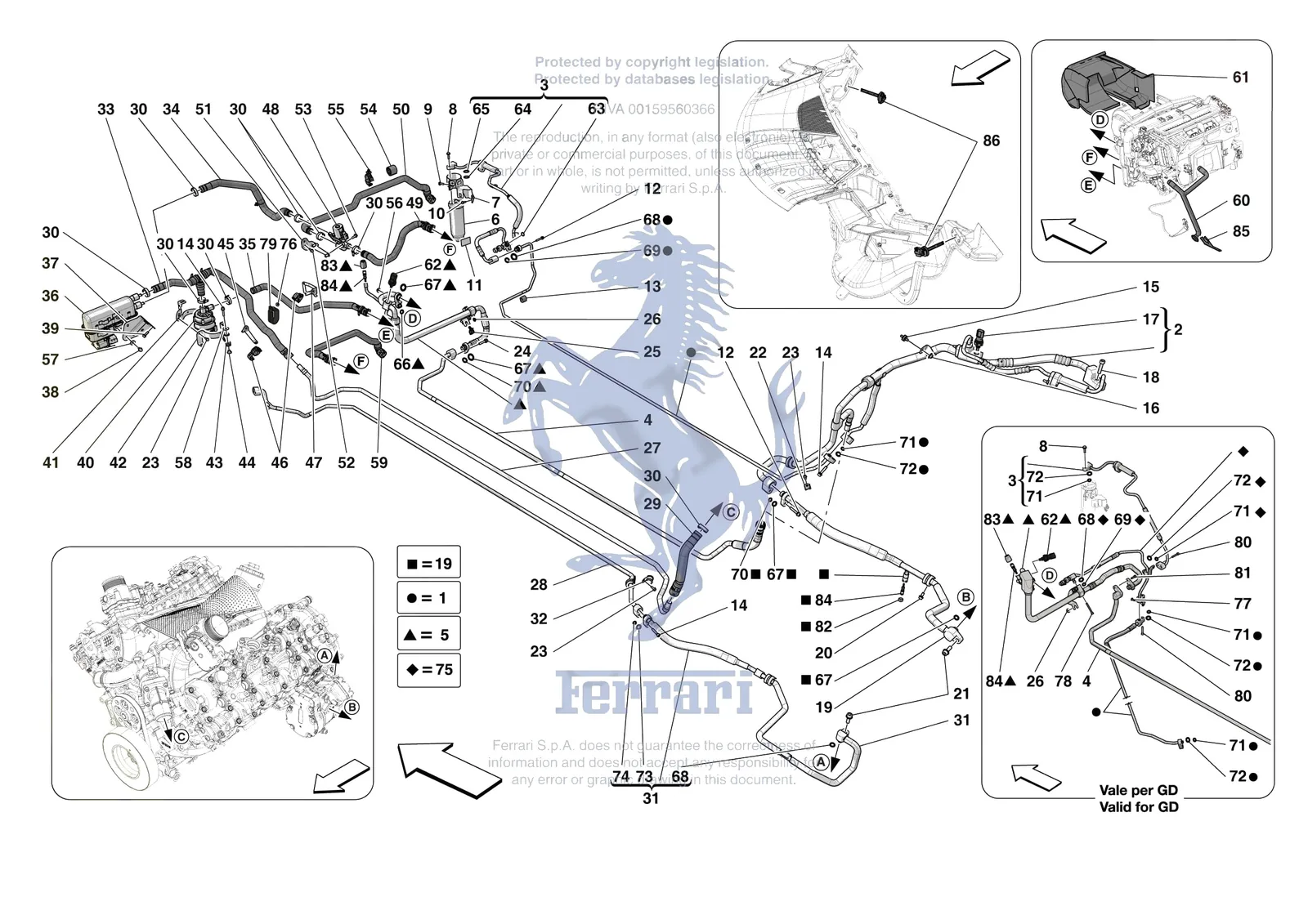 Ferrari SF90 XX Spider [VEHICLE TRIM] - E.57.02 - AC SYSTEM - AIR CONDITIONER SYSTEM exploded diagram
