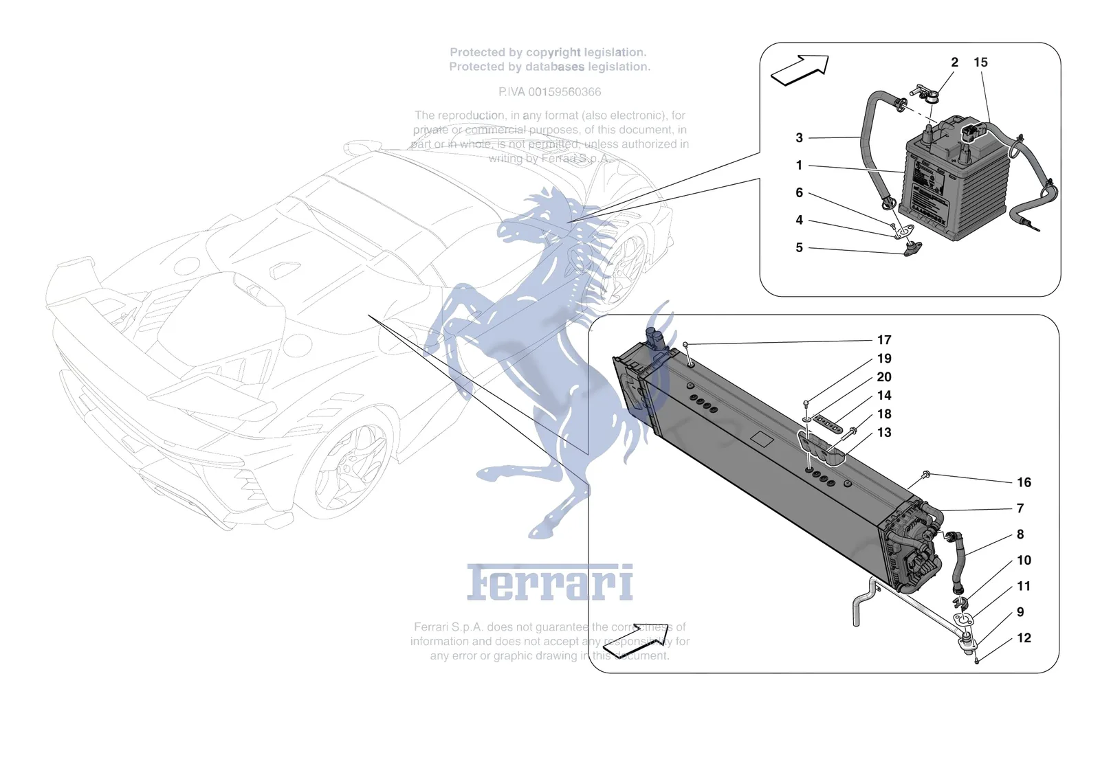 Ferrari SF90 XX Spider [ELECTRICAL SYSTEM] - F.01 - BATTERIES exploded diagram