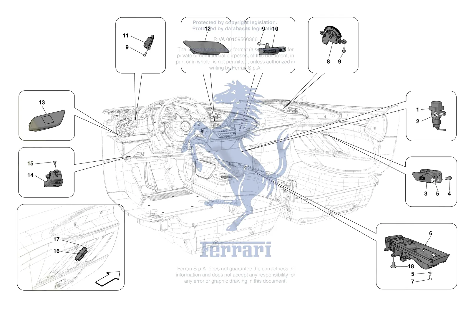 Ferrari SF90 XX Spider [ELECTRICAL SYSTEM] - F.04 - OTHER ELECTRICAL CONTROLS exploded diagram