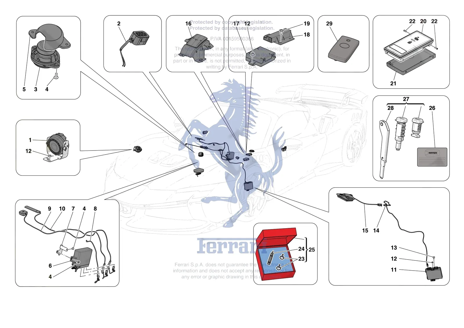 Ferrari SF90 XX Spider [ELECTRICAL SYSTEM] - F.11 - ANTI-THEFT SYSTEM exploded diagram