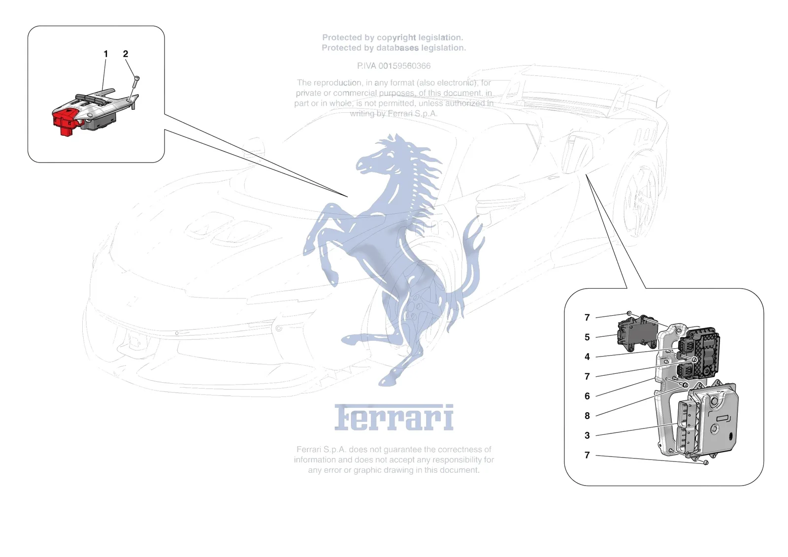 Ferrari SF90 XX Spider [ELECTRICAL SYSTEM] - F.12 - DCT GEARBOX SYSTEM exploded diagram