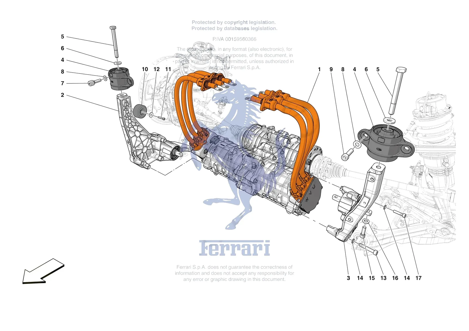 Ferrari SF90 XX Spider [ELECTRICAL SYSTEM] - F.17 - ELECTRIC AXLE exploded diagram