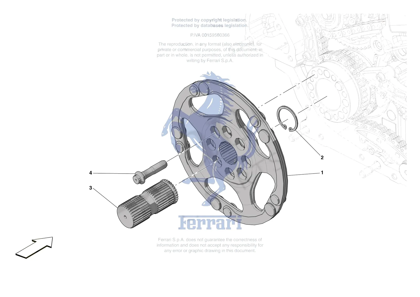 Ferrari SF90 XX Stradale [ENGINE] - B.06 - ENGINE FLYWHEEL exploded diagram