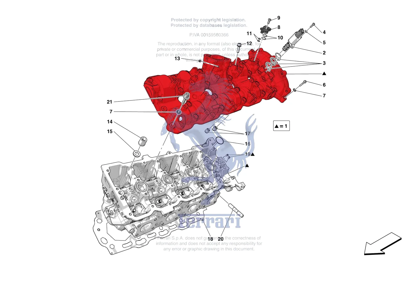 Ferrari SF90 XX Stradale [ENGINE] - B.08.02 - CYLINDER HEADS - LH HEAD exploded diagram