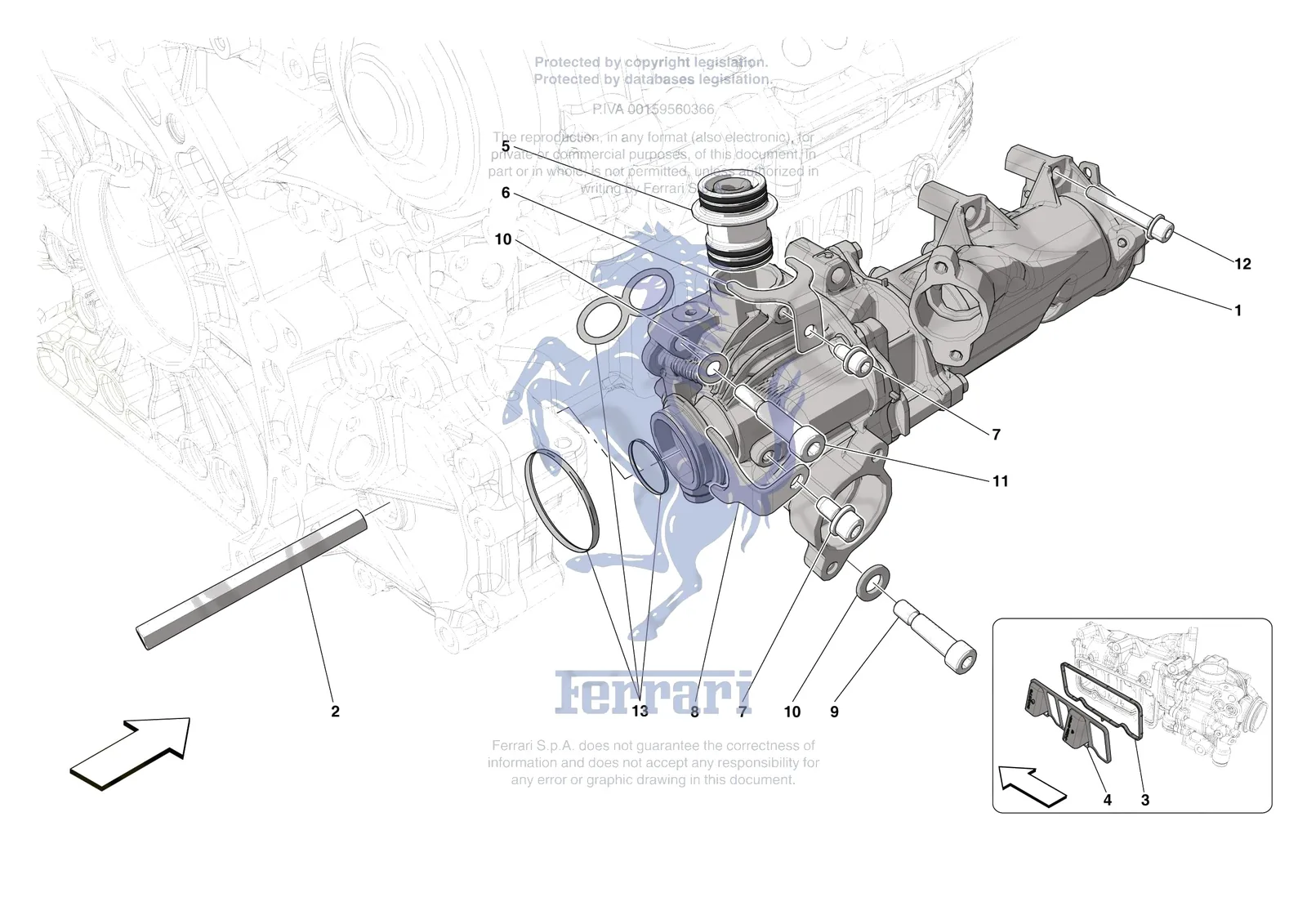 Ferrari SF90 XX Stradale [ENGINE] - B.12 - ENGINE OIL PUMP exploded diagram
