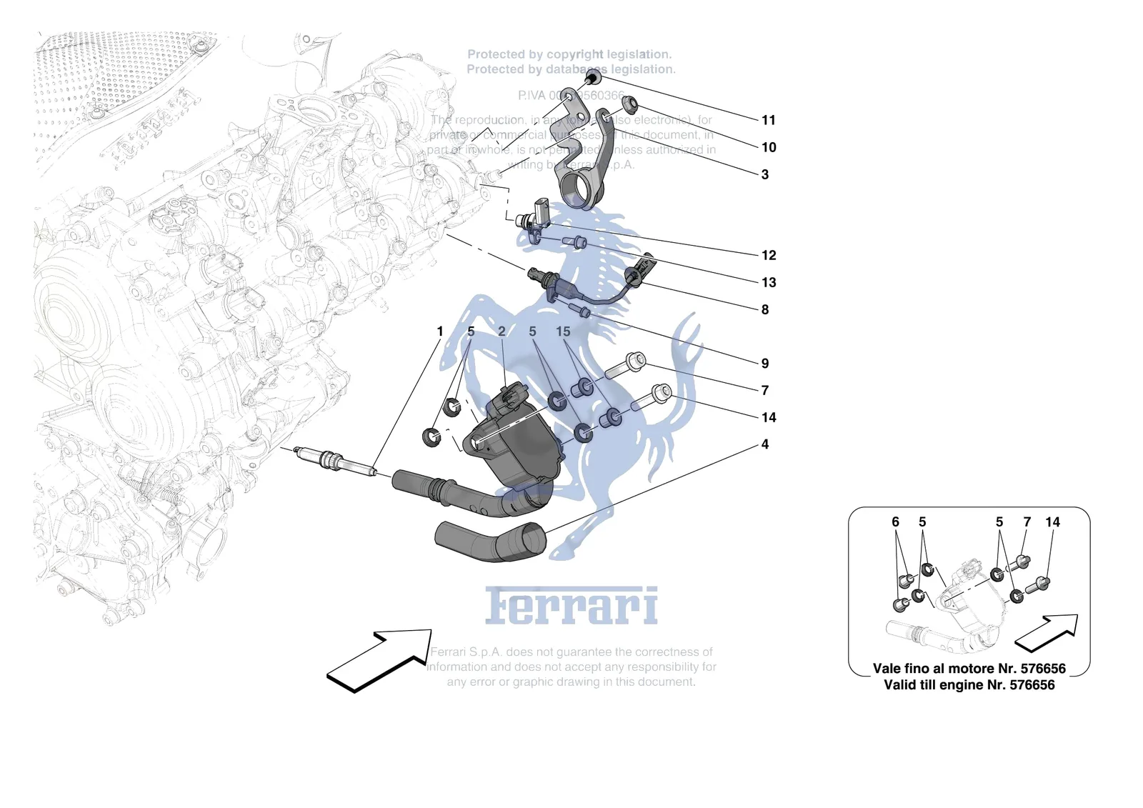 Ferrari SF90 XX Stradale [ENGINE] - B.16 - IGNITION COIL SPARK PLUGS AND SENSORS exploded diagram