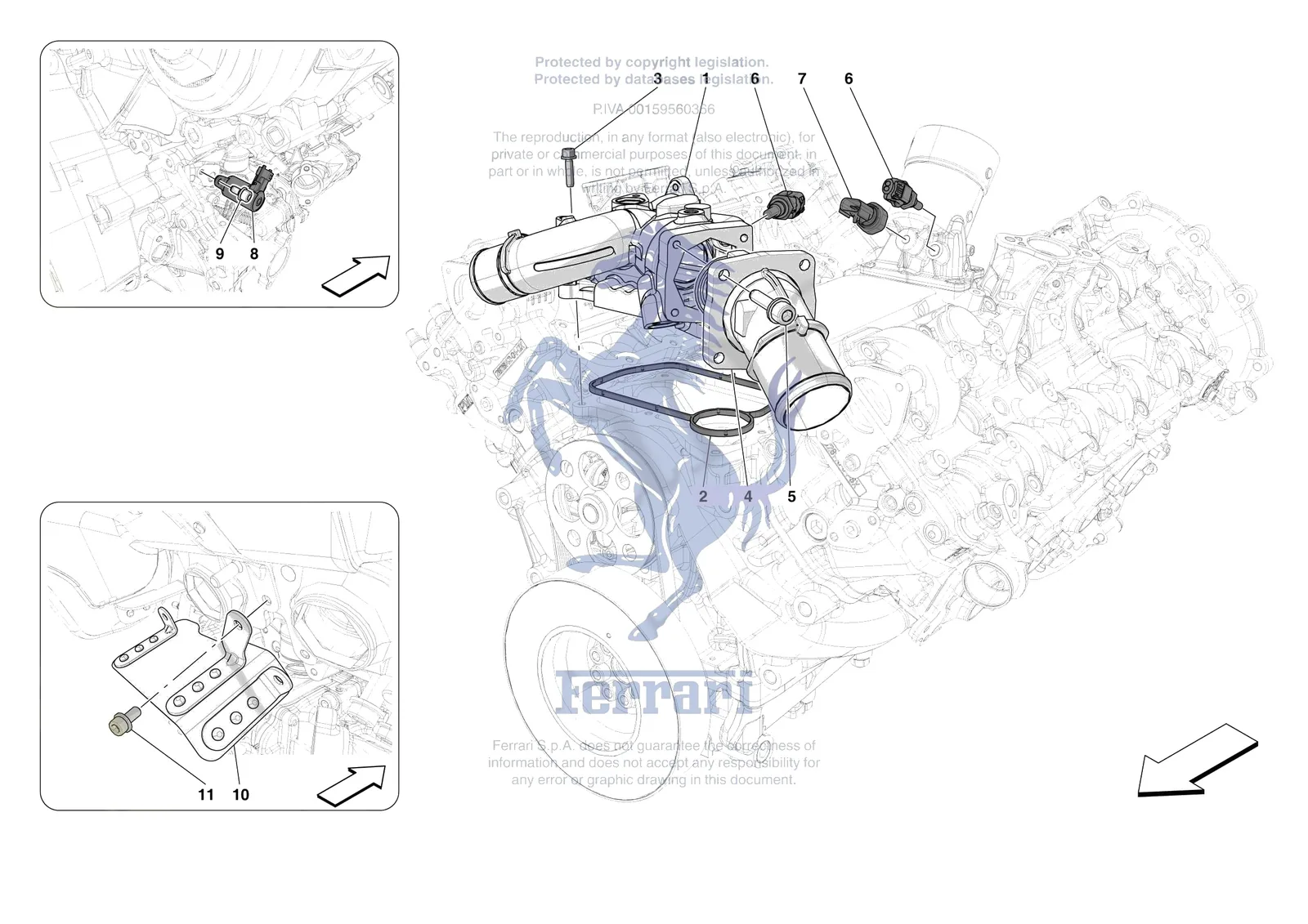Ferrari SF90 XX Stradale [ENGINE] - B.27 - ENGINE TEMPERATURE AND PRESSURE REGULATORS exploded diagram