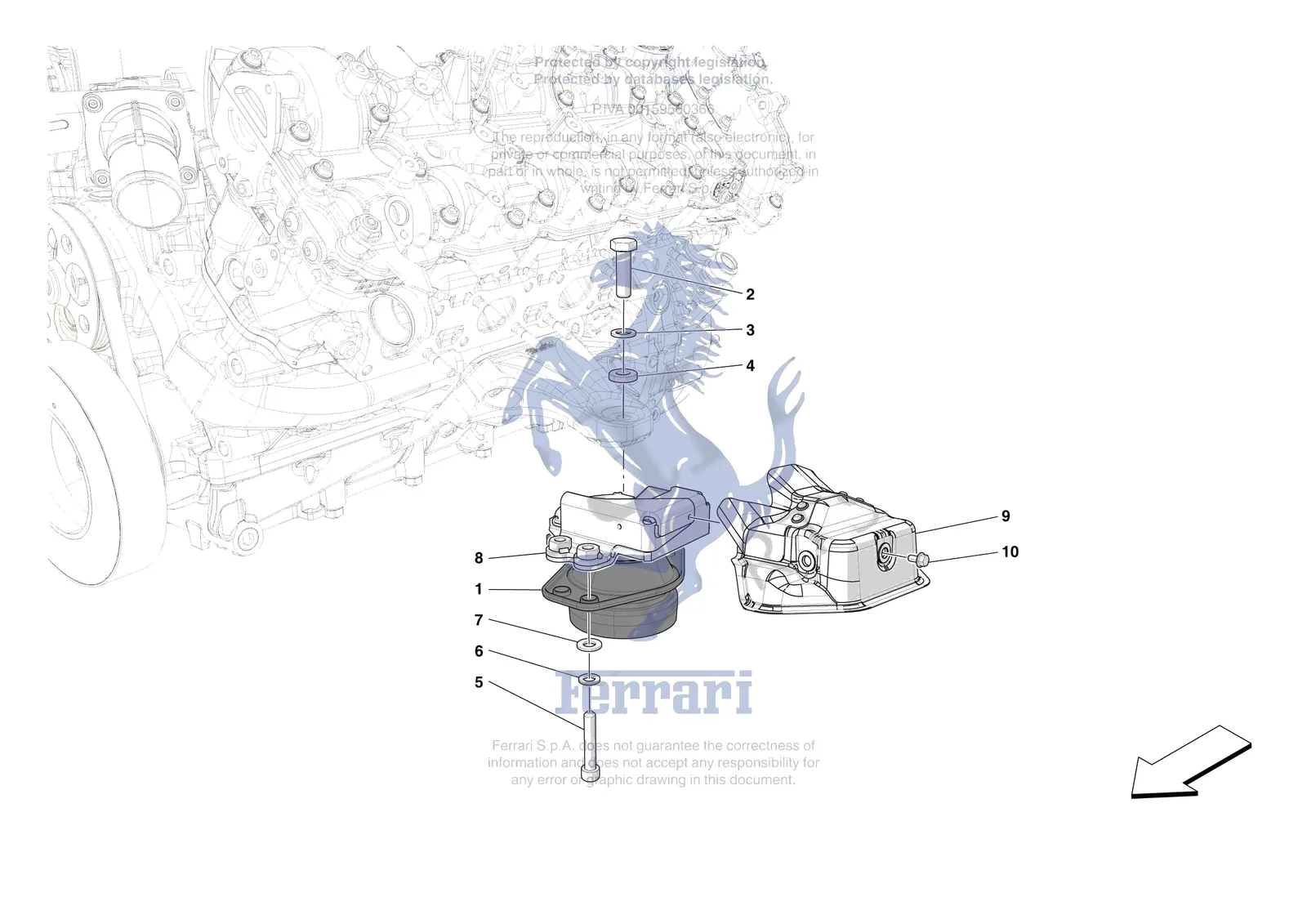 Ferrari SF90 XX Stradale [MECHANICAL SYSTEM] - D.01 - ENGINE SUSPENSION BUSH exploded diagram