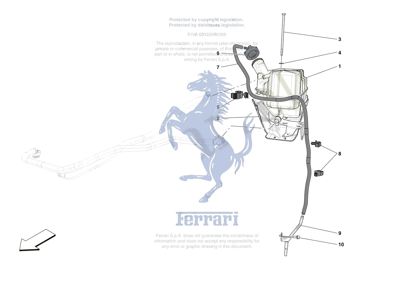 Ferrari SF90 XX Stradale [MECHANICAL SYSTEM] - D.15 - EXPANSION TANK exploded diagram