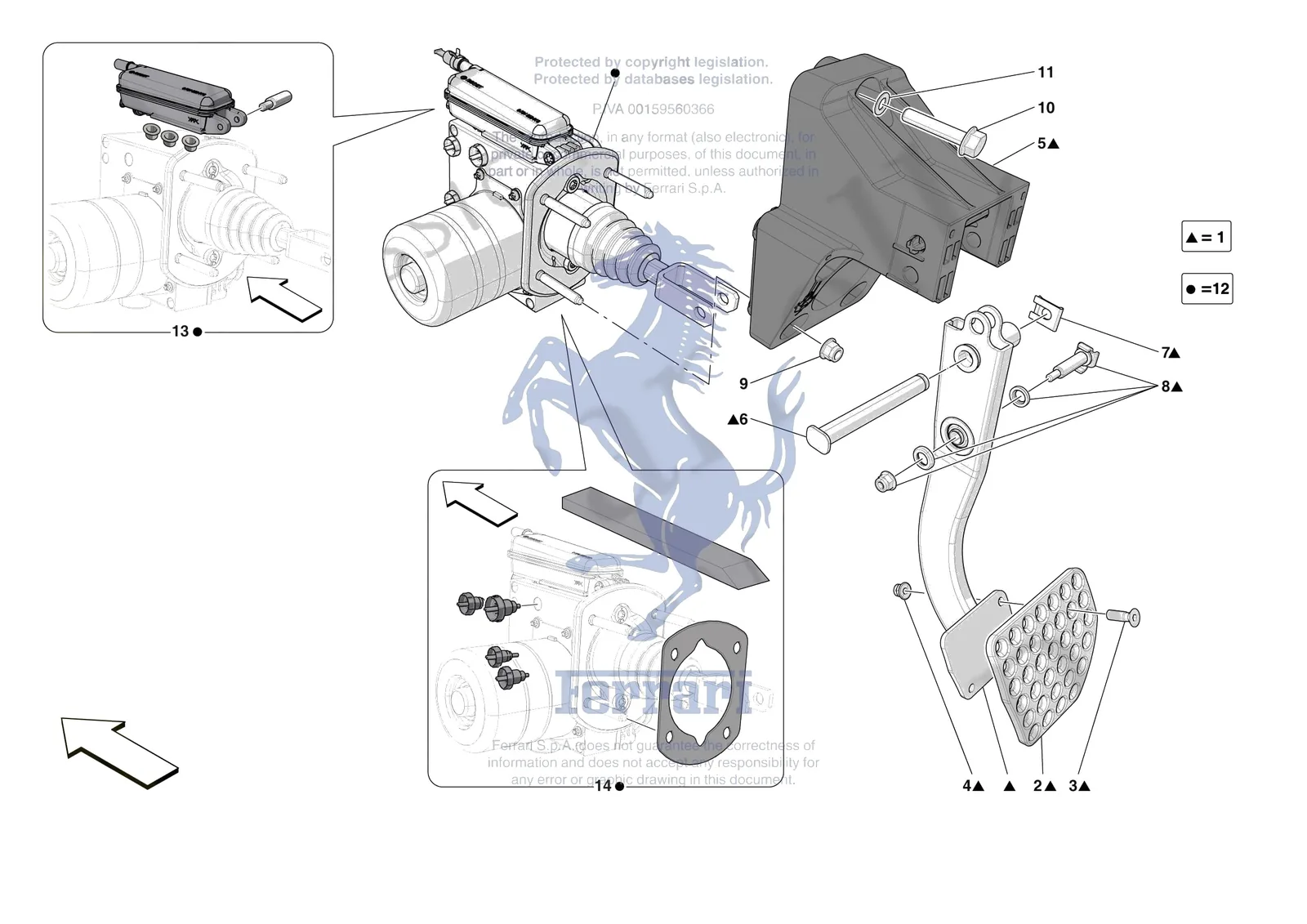 Ferrari SF90 XX Stradale [MECHANICAL SYSTEM] - D.20 - PEDAL BOARD exploded diagram