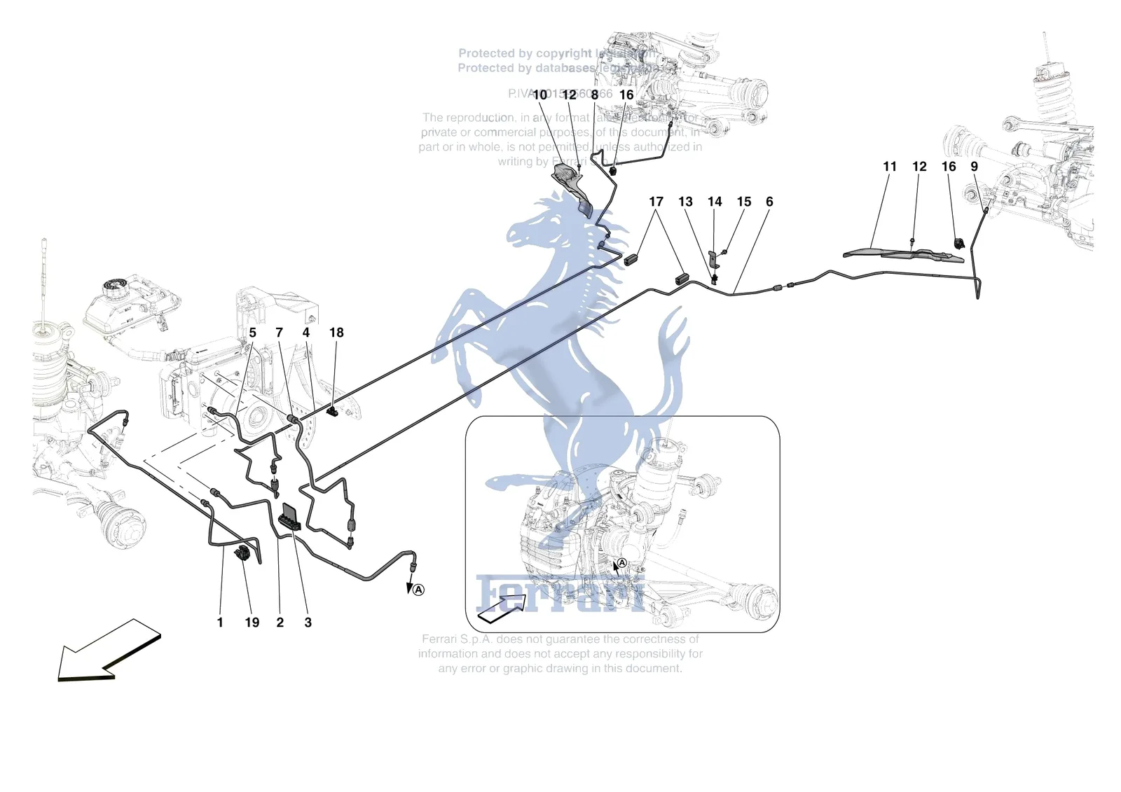 Ferrari SF90 XX Stradale [MECHANICAL SYSTEM] - D.23.01 - HYDRAULIC BRAKE CONTROL PIPES -Not for RHD- exploded diagram