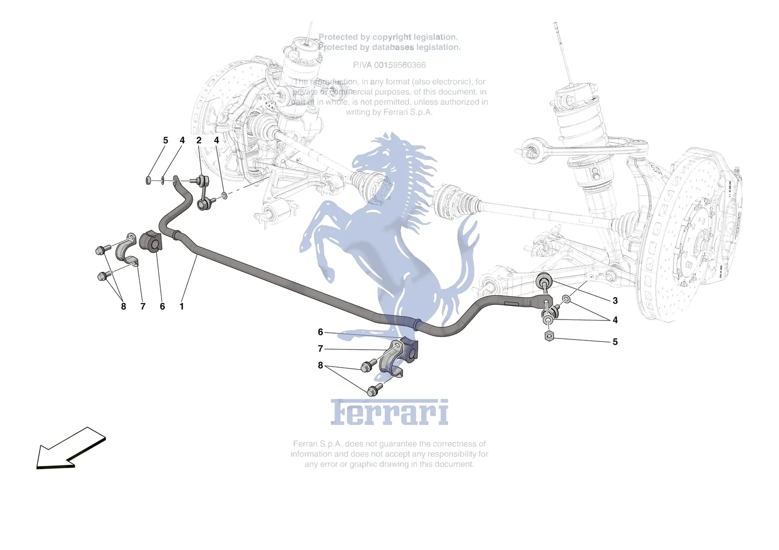 Ferrari SF90 XX Stradale [MECHANICAL SYSTEM] - D.26 - FRONT TORSION BAR exploded diagram