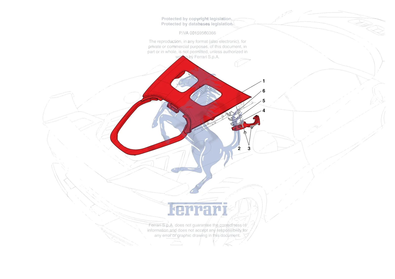 Ferrari SF90 XX Stradale [VEHICLE TRIM] - E.10 - REAR LID SUBSTRUCTURE exploded diagram