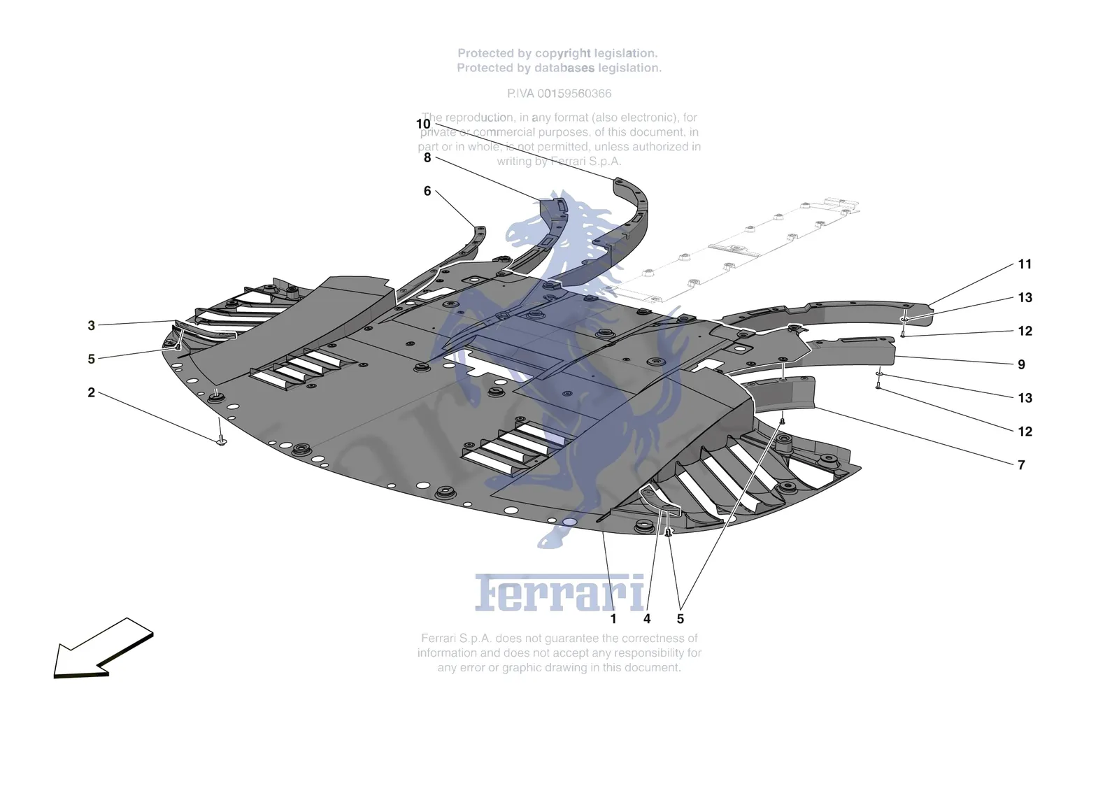 Ferrari SF90 XX Stradale [VEHICLE TRIM] - E.14 - FRONT SHIELDS exploded diagram