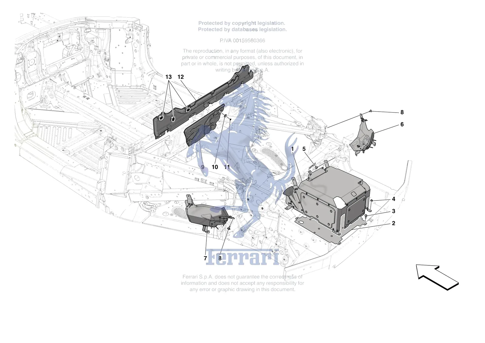 Ferrari SF90 XX Stradale [VEHICLE TRIM] - E.20 - ENGINE COMPARTMENT INSULATION exploded diagram
