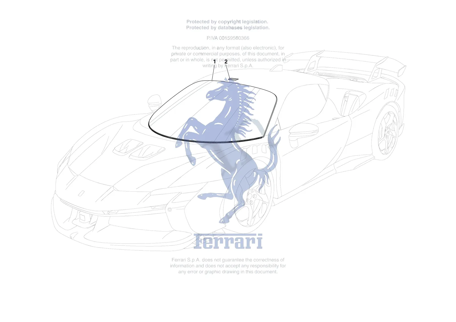 Ferrari SF90 XX Stradale [VEHICLE TRIM] - E.25 - WINDSCREEN exploded diagram