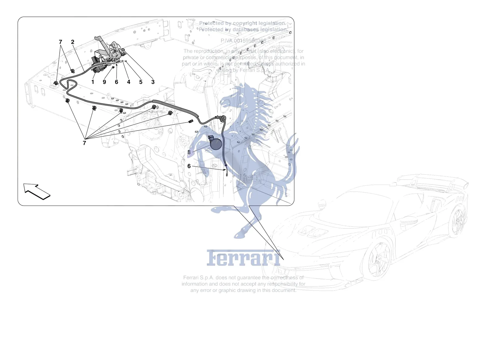 Ferrari SF90 XX Stradale [VEHICLE TRIM] - E.34 - FRONT LID LOCK exploded diagram