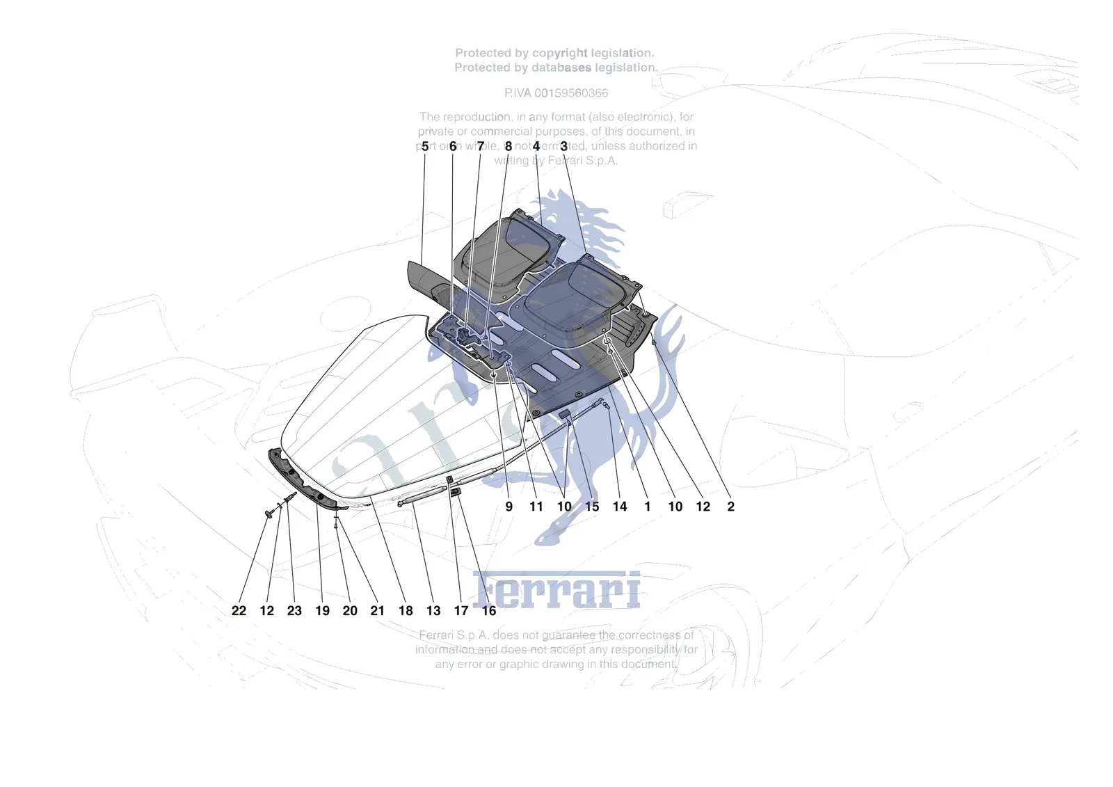 Ferrari SF90 XX Stradale [VEHICLE TRIM] - E.36 - REAR LID TRIM exploded diagram