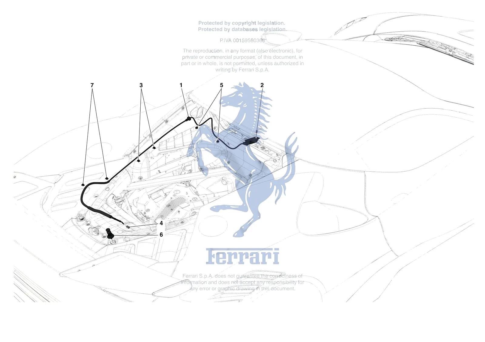 Ferrari SF90 XX Stradale [VEHICLE TRIM] - E.39 - REAR LID OPENING MECHANISM exploded diagram