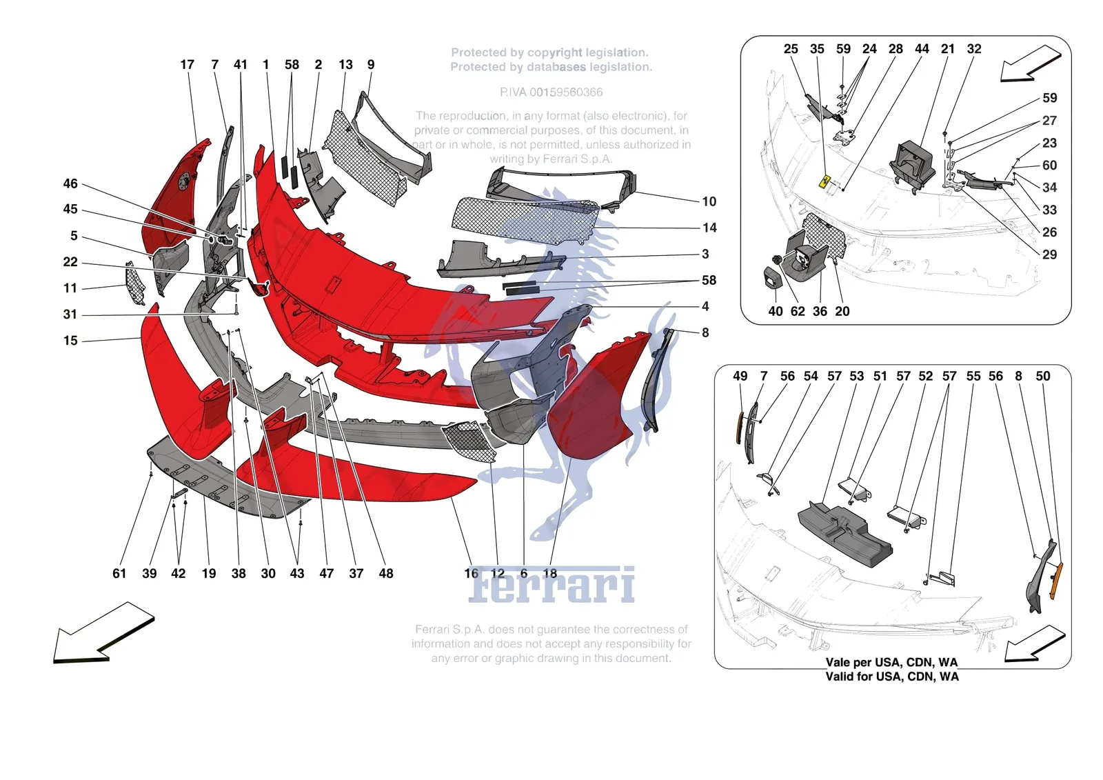 Ferrari SF90 XX Stradale [VEHICLE TRIM] - E.40 - FRONT BUMPER exploded diagram