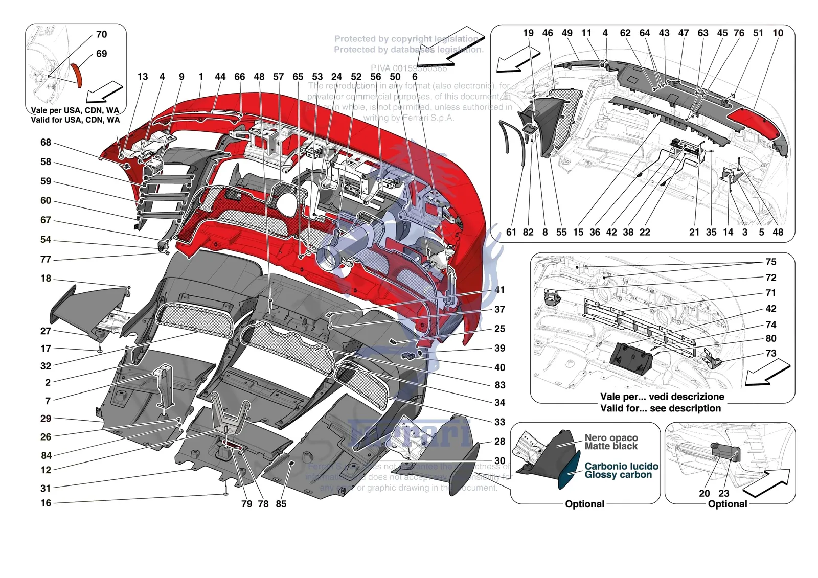 Ferrari SF90 XX Stradale [VEHICLE TRIM] - E.42 - REAR BUMPER exploded diagram