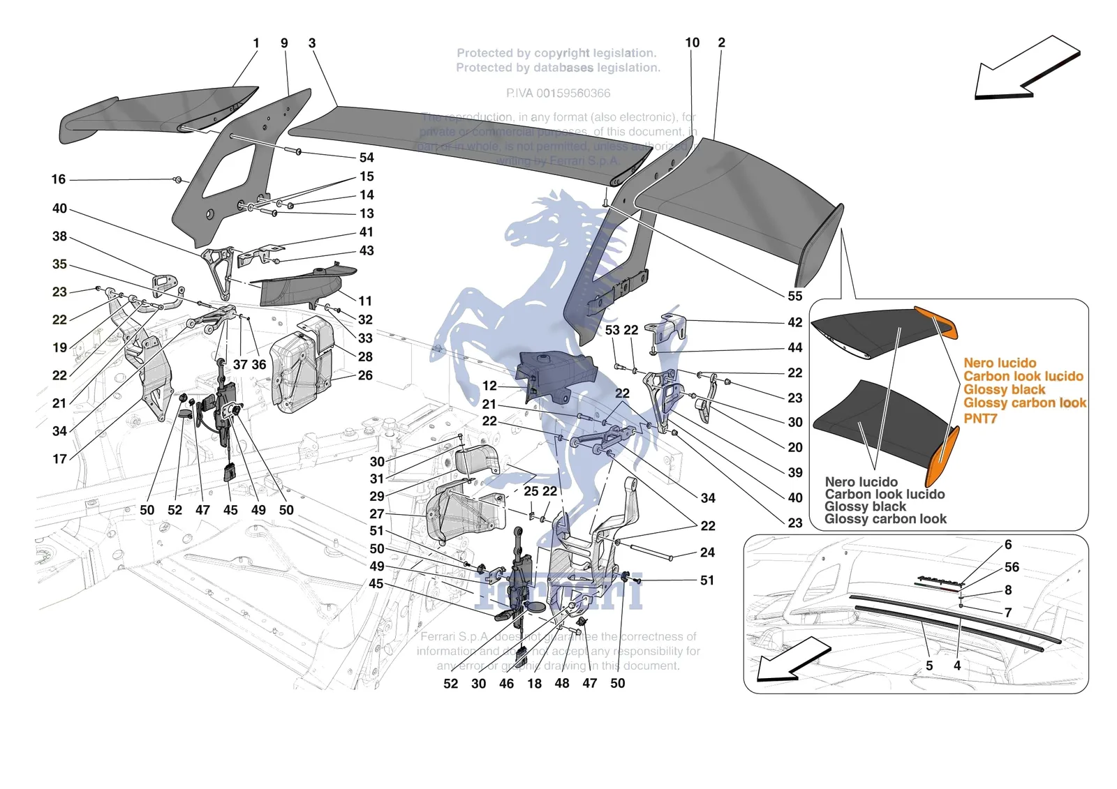 Ferrari SF90 XX Stradale [VEHICLE TRIM] - E.42 - REAR ACTIVE AERO exploded diagram