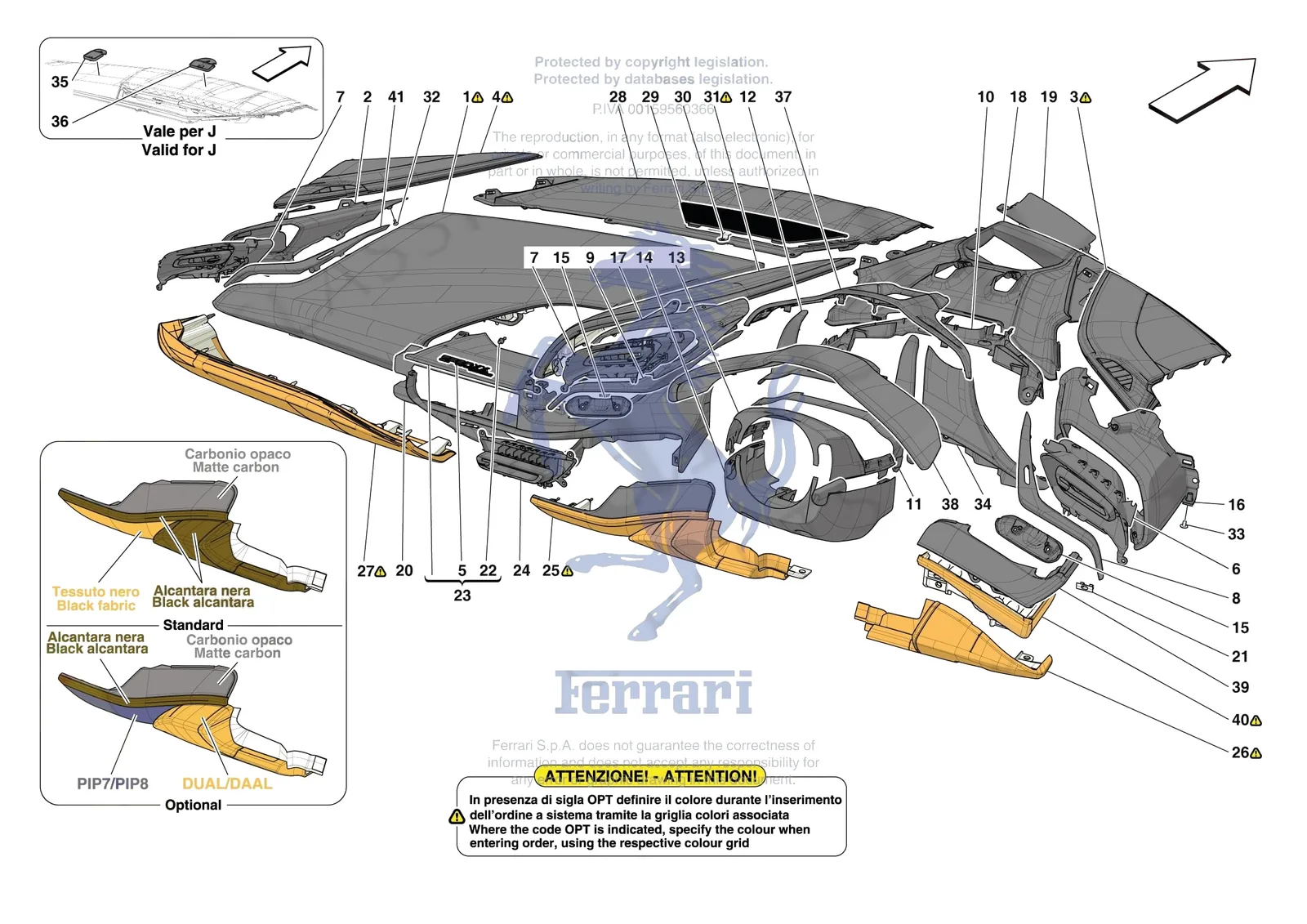 Ferrari SF90 XX Stradale [VEHICLE TRIM] - E.47.04 - DASHBOARD - TRIM -Applicable for RHD- exploded diagram