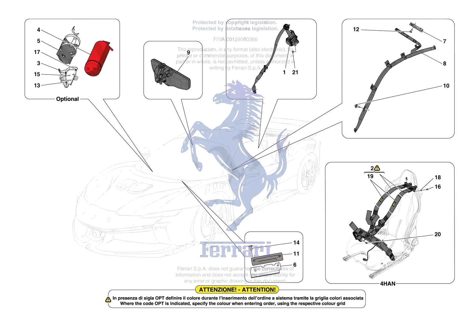Ferrari SF90 XX Stradale [VEHICLE TRIM] - E.53 - OTHER INTERIOR TRIM ACCESSORIES exploded diagram