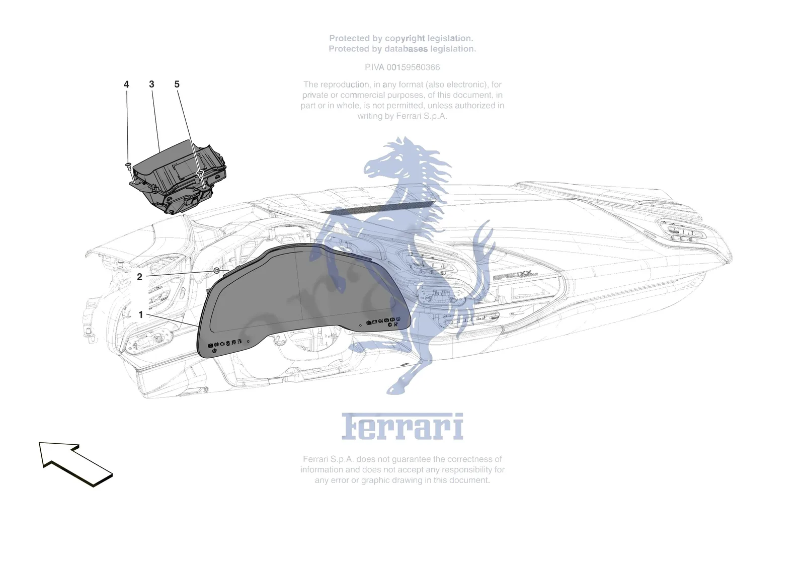 Ferrari SF90 XX Stradale [ELECTRICAL SYSTEM] - F.03 - INSTRUMENTATION exploded diagram