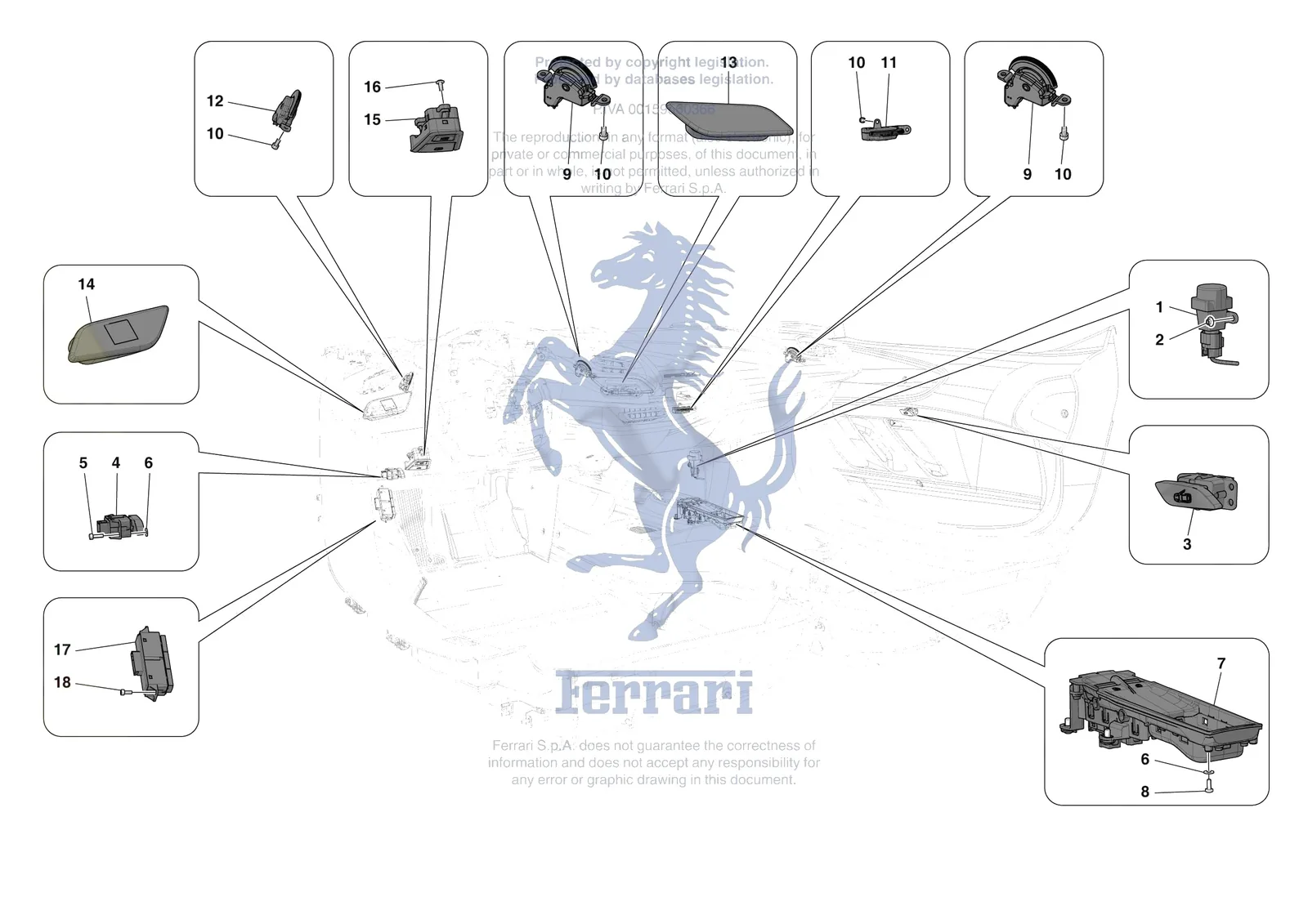 Ferrari SF90 XX Stradale [ELECTRICAL SYSTEM] - F.04 - OTHER ELECTRICAL CONTROLS exploded diagram