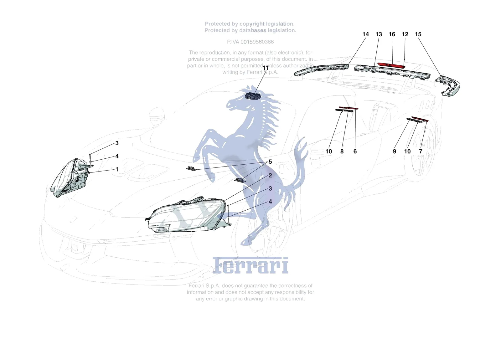 Ferrari SF90 XX Stradale [ELECTRICAL SYSTEM] - F.09 - LIGHTING SYSTEMS exploded diagram