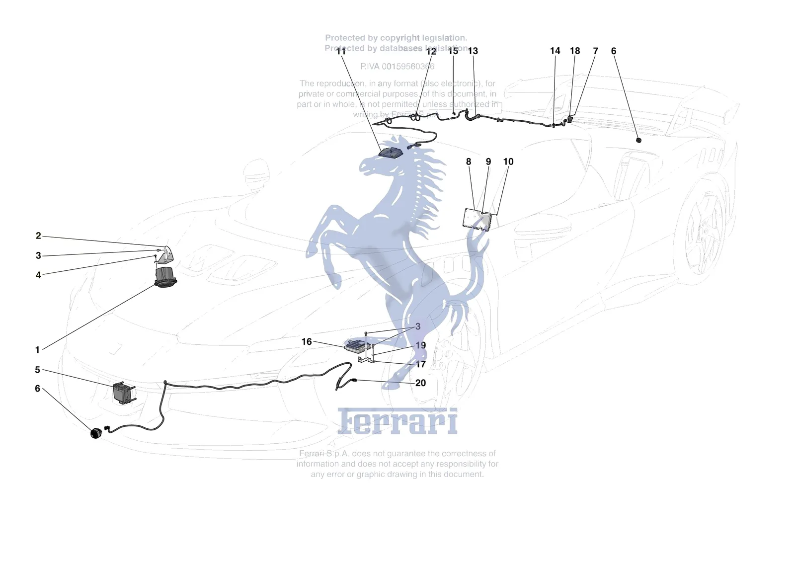 Ferrari SF90 XX Stradale [ELECTRICAL SYSTEM] - F.16 - ADAS AND SENSORS exploded diagram