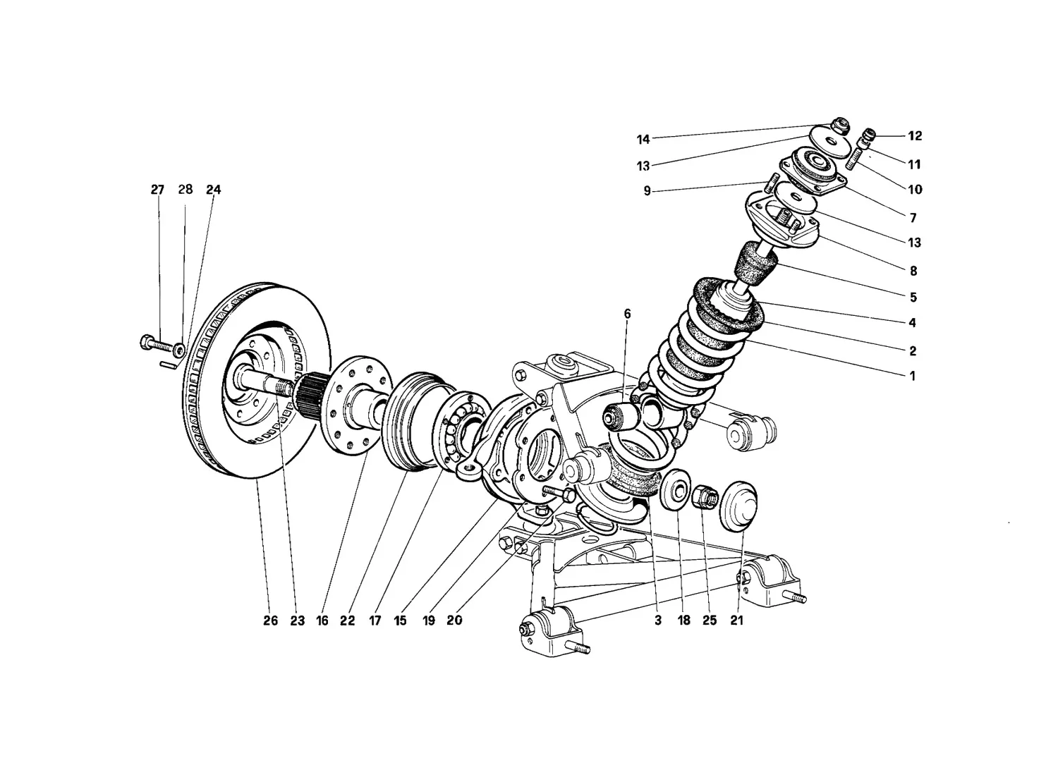 Front Suspension - Shock Absorber And Brake Disc