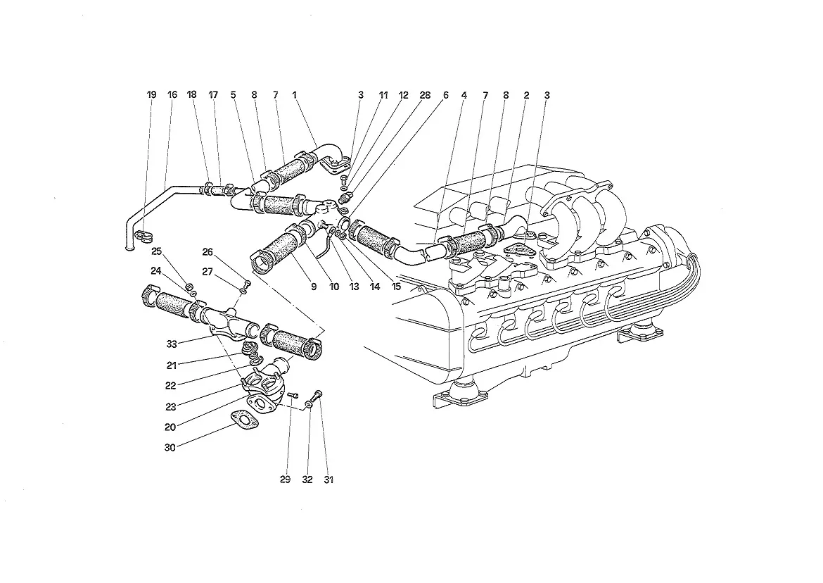 Ferrari Testarossa TR 87 Engine Cooling (Apr89) exploded diagram
