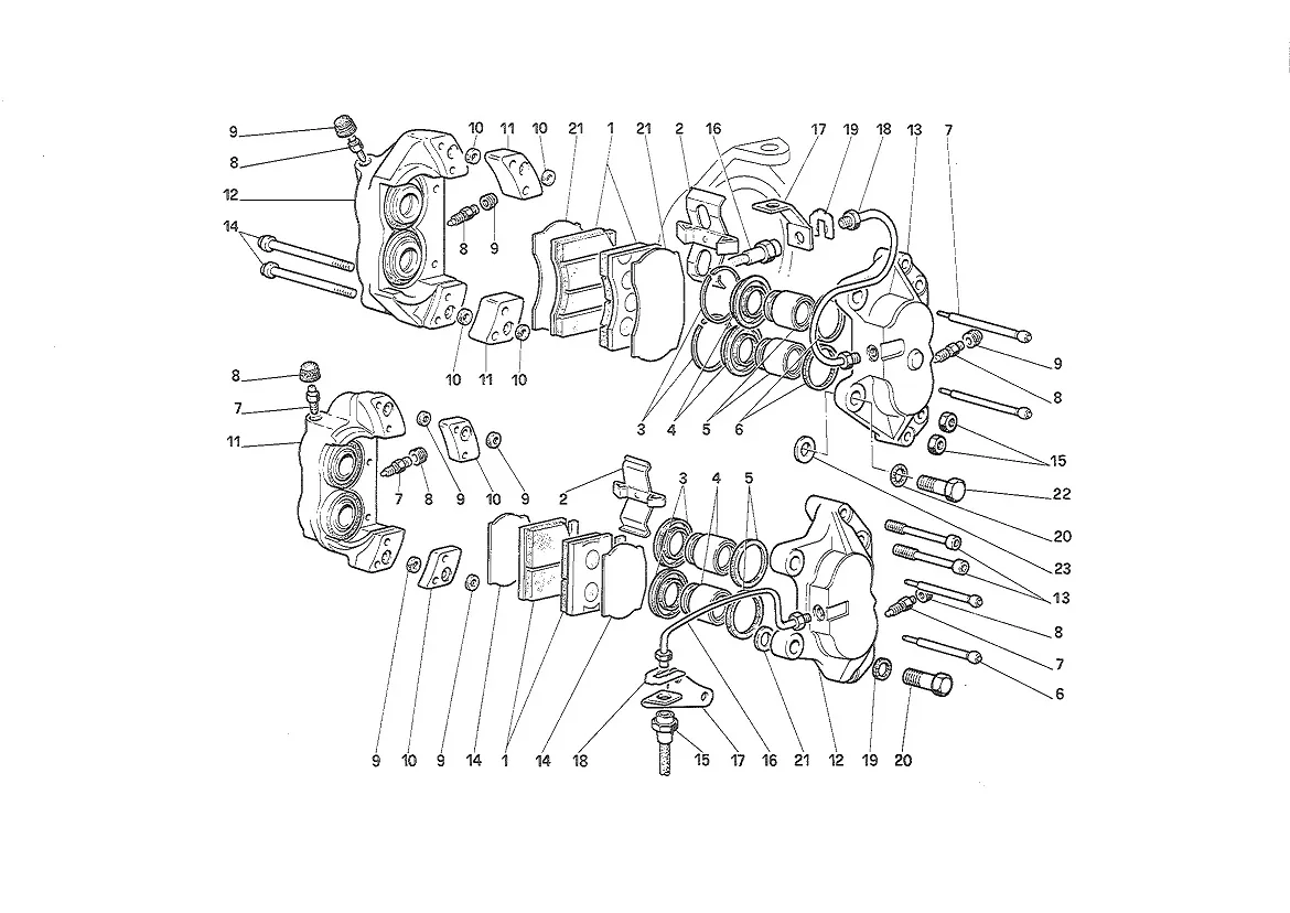 Front & Rear Brake Calipers (Apr89)