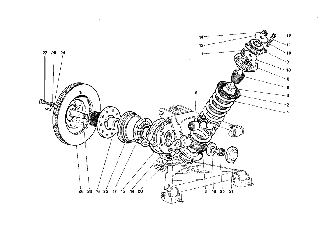 Front Suspension - Shock Absorber And Brake Disc